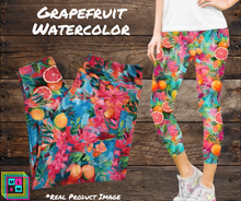 Load image into Gallery viewer, Grapefruit Watercolor Capri Length w/ Pockets