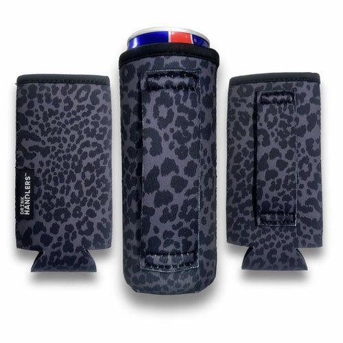 3-Pack No-Pocket 12oz Slim Can Handler™ Black Leopard