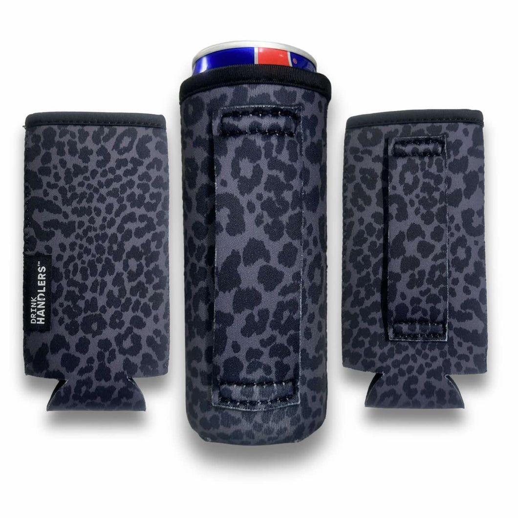 3-Pack No-Pocket 12oz Slim Can Handler™ Black Leopard