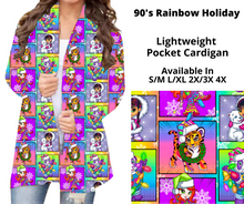 Load image into Gallery viewer, 90&#39;s Rainbow Holiday Pocket Cardigan