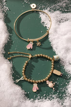 Load image into Gallery viewer, Winter Wonderland Mitten and Snowflake Charm Bangle