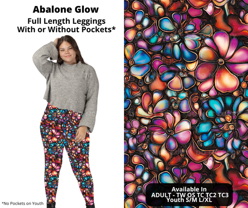 Preorder! Closes 10/31. ETA Jan. Abalone Glow Full Length Leggings w/wo Pockets