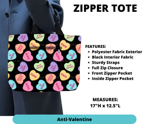 Preorder! Closes 12/4. ETA Feb. Anti-Valentine Zipper Tote