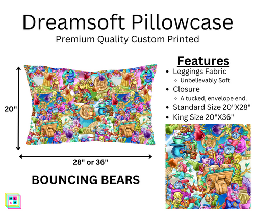 Bouncing Bears Dreamsoft Pillowcase by ML&M