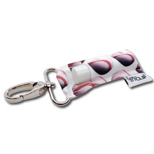 Load image into Gallery viewer, Baseballs on White LippyClip® Lip Balm Holder