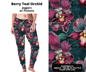 Preorder! Closes 11/11. ETA Jan. Berry Teal Orchid Joggers