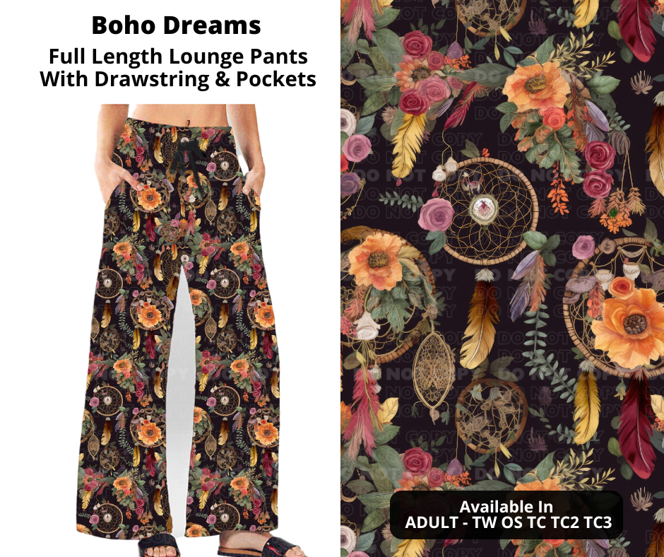 Preorder! Closes 11/11. ETA Jan. Boho Dreams Full Length Lounge Pants