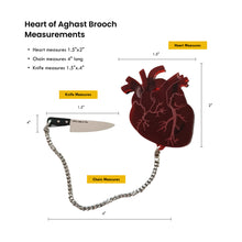 Load image into Gallery viewer, Heart of Aghast Brooch - Drop Dead Red