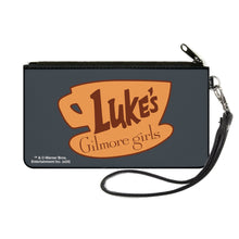 Load image into Gallery viewer, Canvas Zipper Wallet - SMALL - GILMORE GIRLS LUKE'S Coffee Cup Icon Gray/Browns