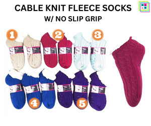 Cable Knit Fleece Socks
