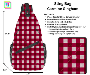 Carmine Gingham Sling Bag by ML&M