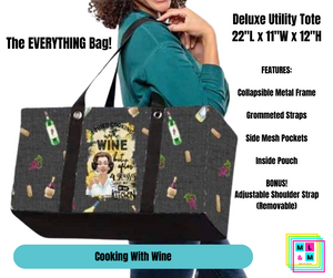 Cooking With Wine Collapsible Tote by ML&M