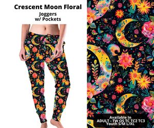 Preorder! Closes 11/11. ETA Jan. Crescent Moon Floral Joggers