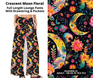 Preorder! Closes 11/11. ETA Jan. Crescent Moon Floral Full Length Lounge Pants