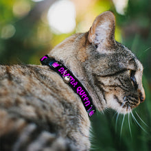 Load image into Gallery viewer, Cat Collar Breakaway - DRAMA QUEEN Black Fuchsia