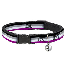 Load image into Gallery viewer, Cat Collar Breakaway - Flag Asexual Black Gray White Purple
