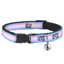 Load image into Gallery viewer, Cat Collar Breakaway - Flag Transgender Baby Blue Baby Pink White