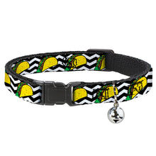 Load image into Gallery viewer, Cat Collar Breakaway - Taco Chevron Black White