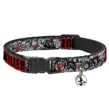 Load image into Gallery viewer, Cat Collar Breakaway - ZOMBIE KILLER w Stacked Zombies Sketch