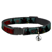Load image into Gallery viewer, Cat Collar Breakaway - ZOMBIE KILLER Zombie March Green Red Black