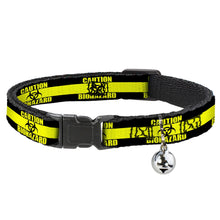 Load image into Gallery viewer, Cat Collar Breakaway - CAUTION BIOHAZARD Black Yellow
