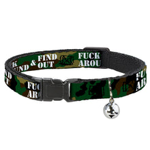 Load image into Gallery viewer, Cat Collar Breakaway - FAFO FUCK AROUND &amp; FIND OUT Stencil Camo White