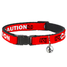 Load image into Gallery viewer, Cat Collar Breakaway - Pet Quote CAUTION Red White