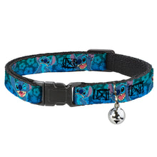 Load image into Gallery viewer, Cat Collar Breakaway - Stitch Expressions Hibiscus Collage Green-Blue Fade