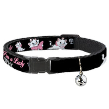 Load image into Gallery viewer, Cat Collar Breakaway - Aristocats Marie 3-Poses BECAUSE I'M A LADY THAT'S WHY Black White Pink