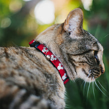 Load image into Gallery viewer, Breakaway Cat Collar with Bell - Mickey Mouse Ears Icon Red/White