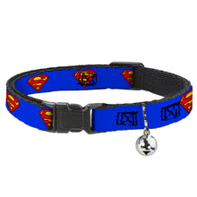 Load image into Gallery viewer, Cat Collar Breakaway - Superman Shield Blue