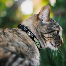 Load image into Gallery viewer, Cat Collar Breakaway - Star Wars The Child Chibi Face PROTECT ATTACK SNACK Black White