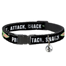 Load image into Gallery viewer, Cat Collar Breakaway - Star Wars The Child Chibi Face PROTECT ATTACK SNACK Black White