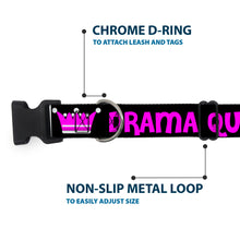 Load image into Gallery viewer, Plastic Clip Collar - DRAMA QUEEN Black/Fuchsia