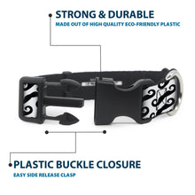 Load image into Gallery viewer, Plastic Clip Collar - Diagonal Handlebar Mustaches White/Black