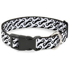 Load image into Gallery viewer, Plastic Clip Collar - Diagonal Handlebar Mustaches White/Black