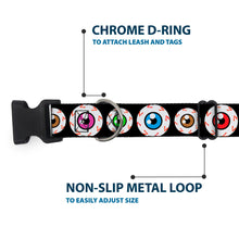Load image into Gallery viewer, Plastic Clip Collar - Eyeballs Black/Multi Color