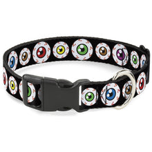 Load image into Gallery viewer, Plastic Clip Collar - Eyeballs Black/Multi Color