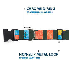 Load image into Gallery viewer, Plastic Clip Collar - Geometric8 Charcoal/Orange/Gold/Blue