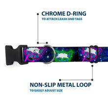 Load image into Gallery viewer, Plastic Clip Collar - Laser Eye Cats in Space