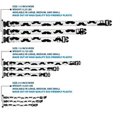 Load image into Gallery viewer, Plastic Clip Collar - Mustaches White/Black