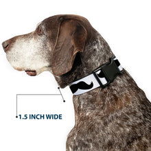 Load image into Gallery viewer, Plastic Clip Collar - Mustaches White/Black