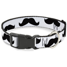 Load image into Gallery viewer, Plastic Clip Collar - Mustaches White/Black