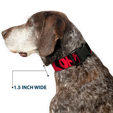 Load image into Gallery viewer, Plastic Clip Collar - Peace Dots Black/Fuchsia