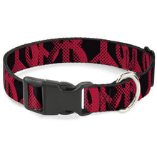 Load image into Gallery viewer, Plastic Clip Collar - Peace Dots Black/Fuchsia