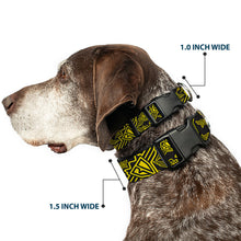 Load image into Gallery viewer, Plastic Clip Collar - BD Logo Scattered Black/Yellow