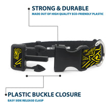 Load image into Gallery viewer, Plastic Clip Collar - BD Logo Scattered Black/Yellow