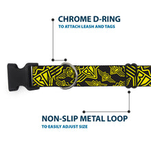 Load image into Gallery viewer, Plastic Clip Collar - BD Logo Scattered Black/Yellow