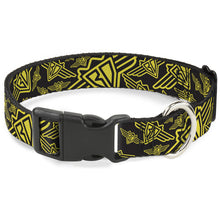 Load image into Gallery viewer, Plastic Clip Collar - BD Logo Scattered Black/Yellow