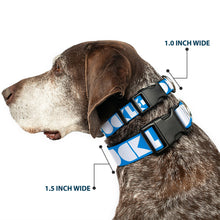 Load image into Gallery viewer, Plastic Clip Collar - BUCKLE-DOWN Shapes Turquoise/White